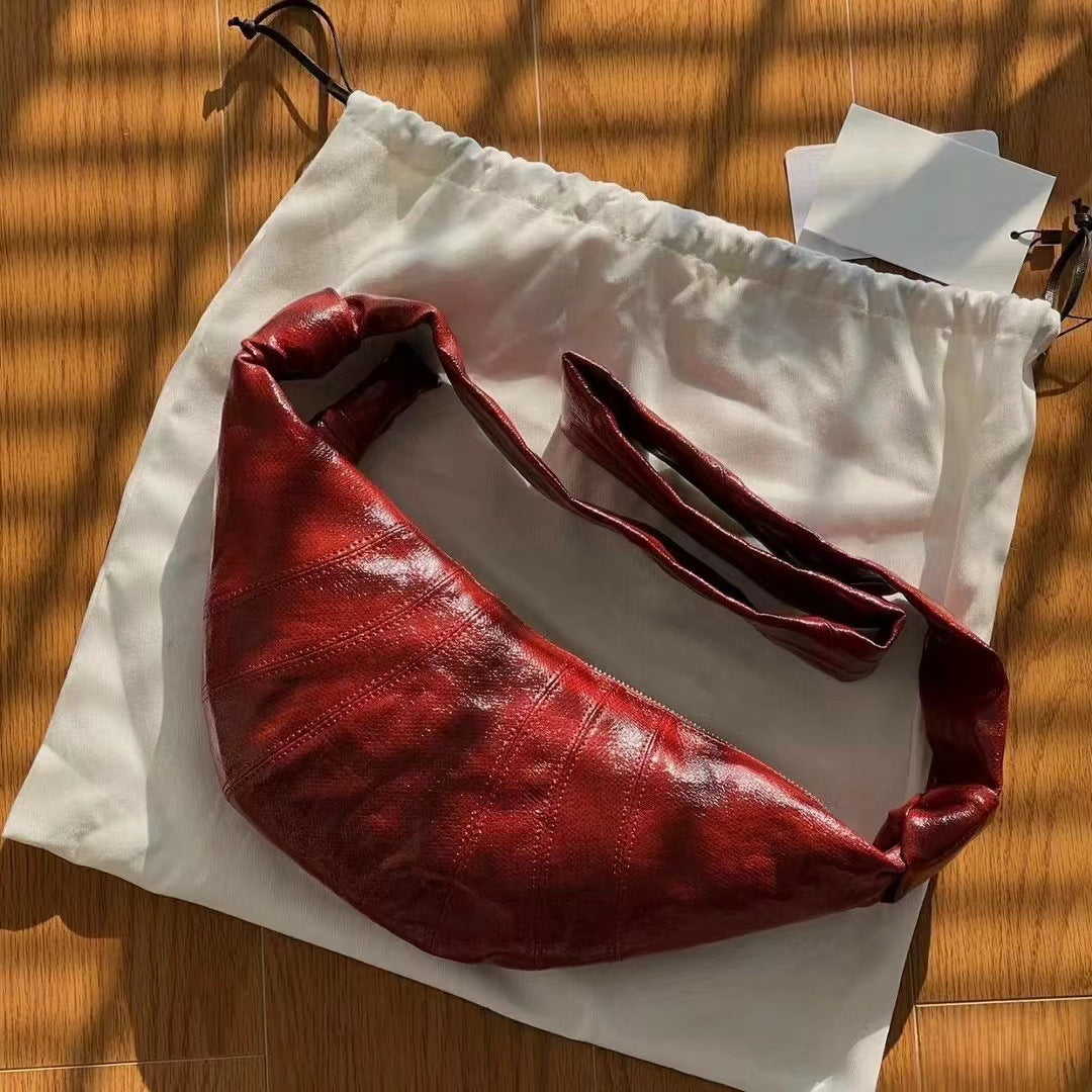 Women's & Men's & Niche Sheepskin Pattern Croissant Ode Crossbody Bags