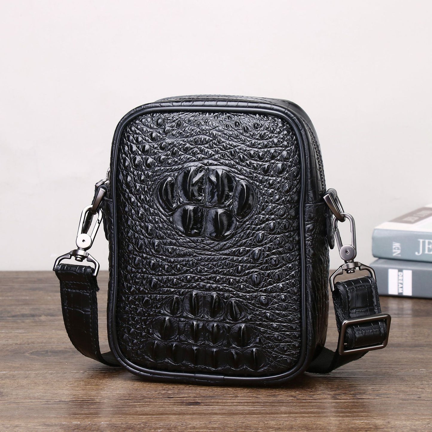Men's Crocodile Fishbone Pattern Fashion Tide Men's Shoulder Bags