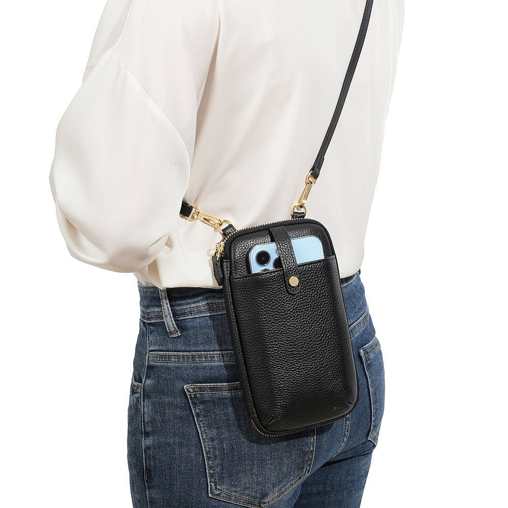 Women's Leather First Layer Cowhide Fashion Cell Phone Bags
