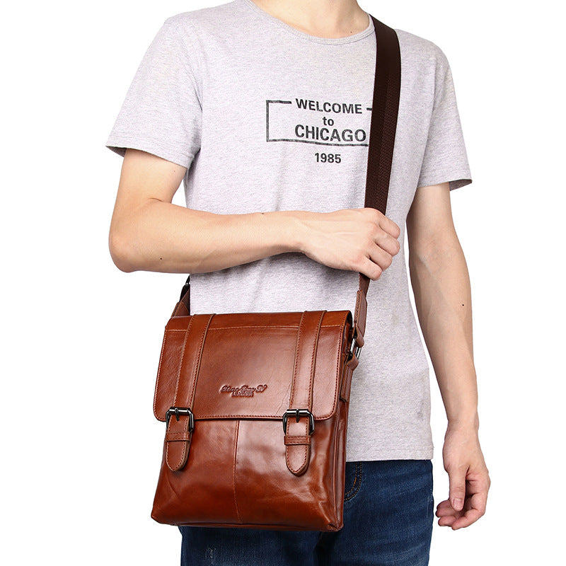 Men's Layer Cowhide Leather Unique Hipster Large Backpacks