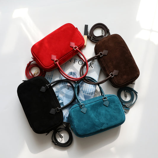 Niche High-grade Down Feather Female Boston Bags