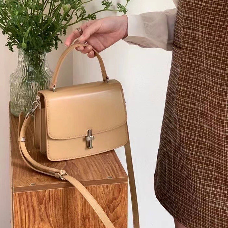 Women's Genuine Leather Saddle High-grade Niche Cowhide Small Square Bags