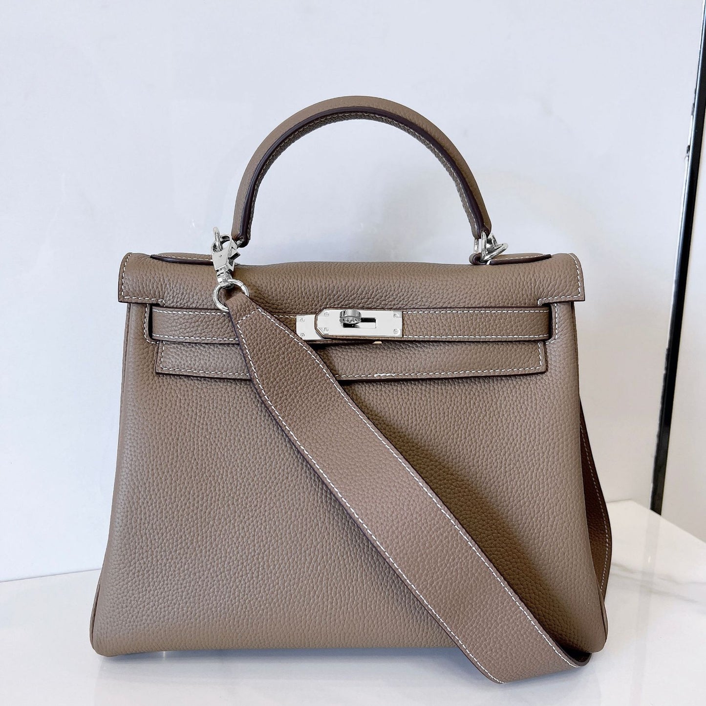 Women's Kelly Genuine Leather First Layer Cowhide Handbags