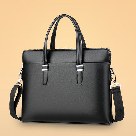 Men's Waterproof Hard-wearing Computer Hand Carrying Leather Men's Briefcases