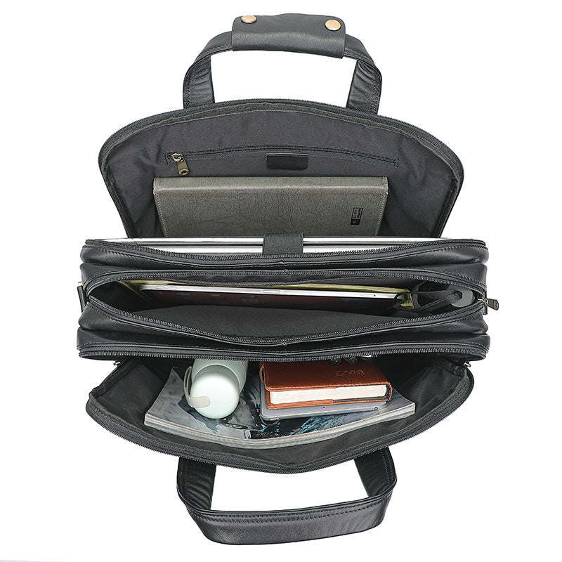 Men's Business Leather For First Layer Cowhide Men's Briefcases