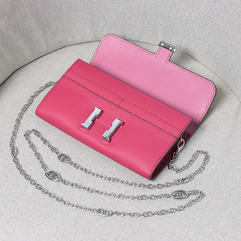Leather Stewardess Pig Nose Chain Fashion Crossbody Bags