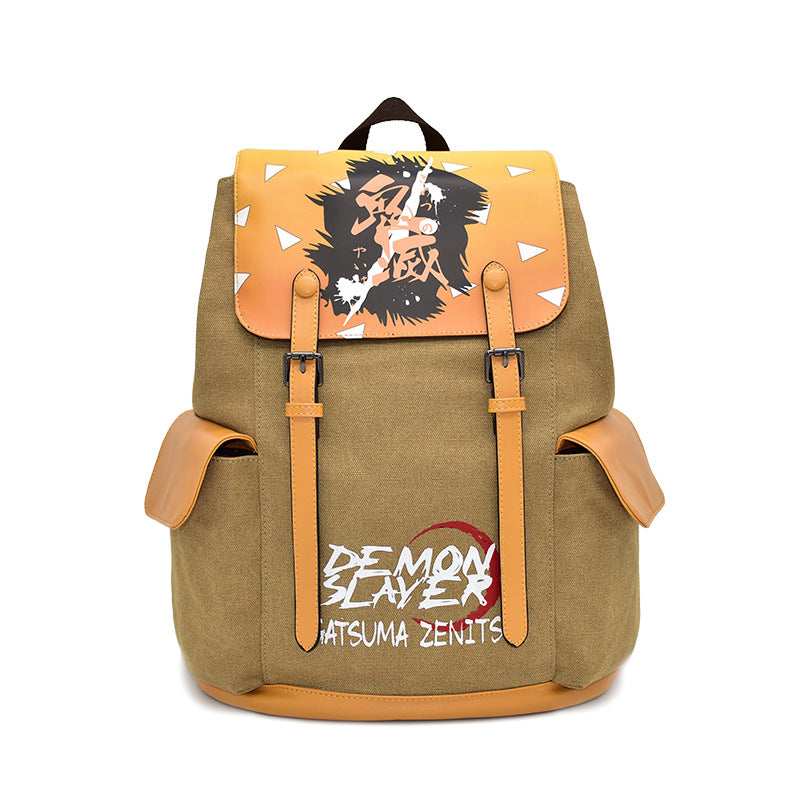 Attack Fire Shadow One Piece Canvas Middle School Students' Schoolbags