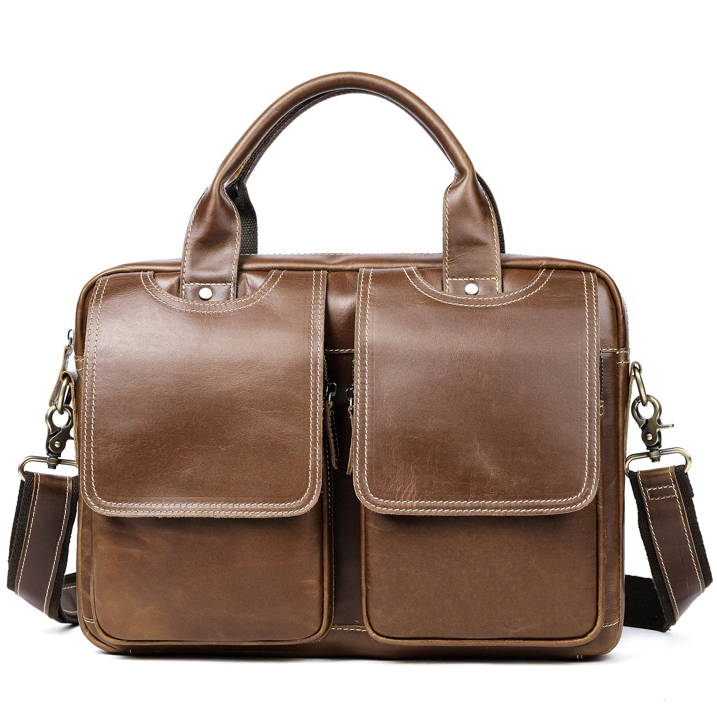 Men's First Layer Cowhide Leather Computer Men's Briefcases