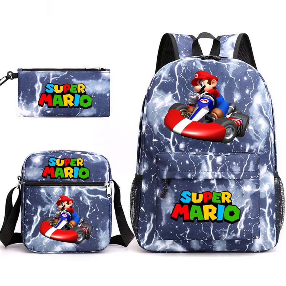 Game Mario Super Mary Three-piece Cartoon Middle School Students' Schoolbags