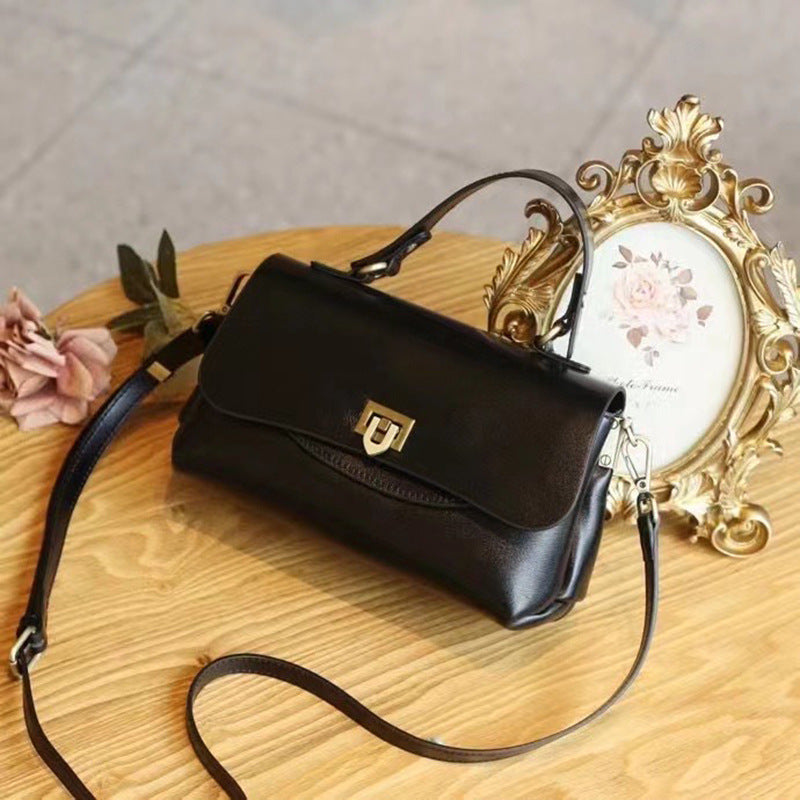 Women's Leather Retro Temperament Commute Broadband Fashion Shoulder Bags