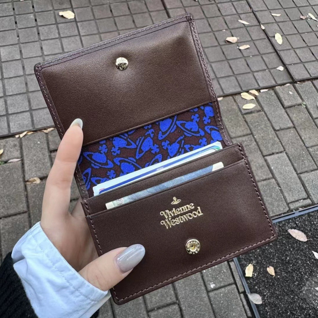 British Niche Saturn Solid Color Clutch Card Holder