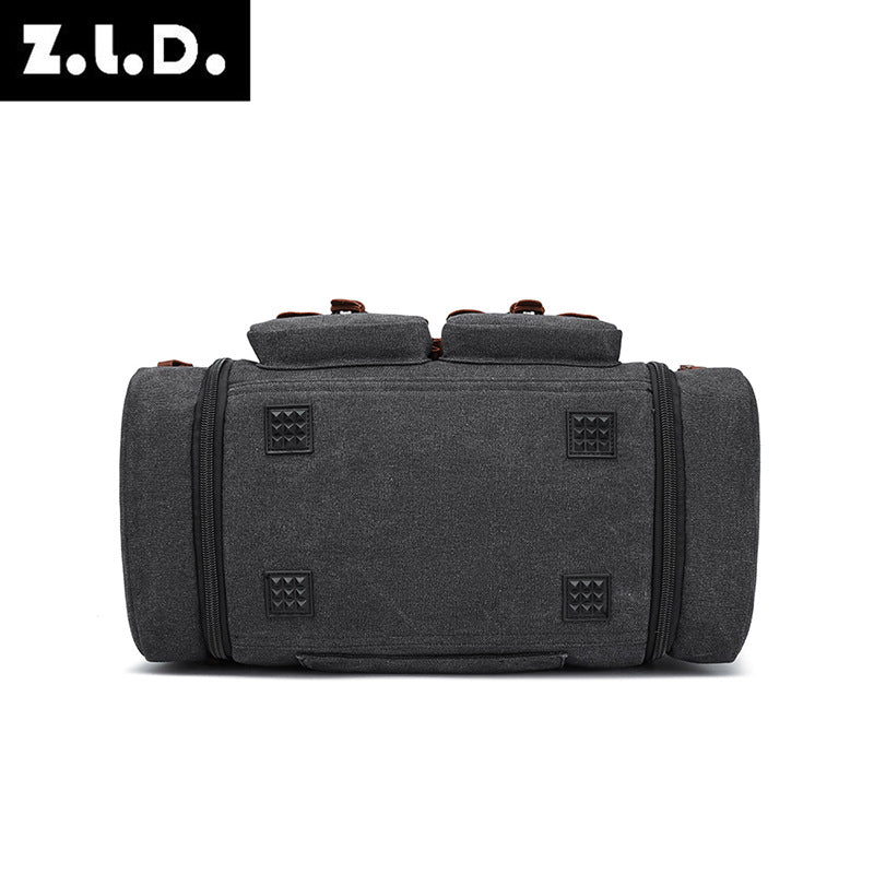 Cool Adjustable Canvas Crazy Horse Leather Travel Bags
