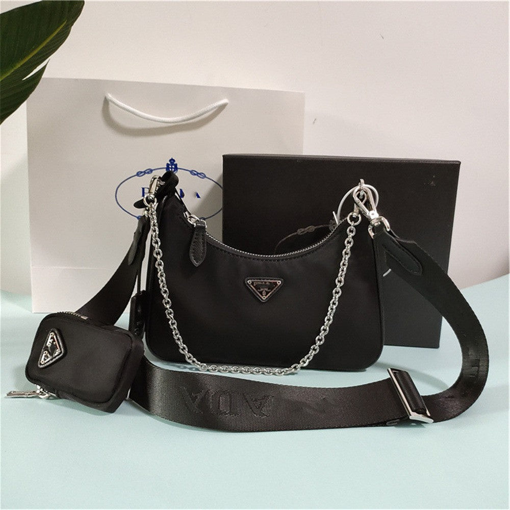 Women's Three-in-one Nylon Underarm High Sense Niche Water-repellent Crossbody Bags