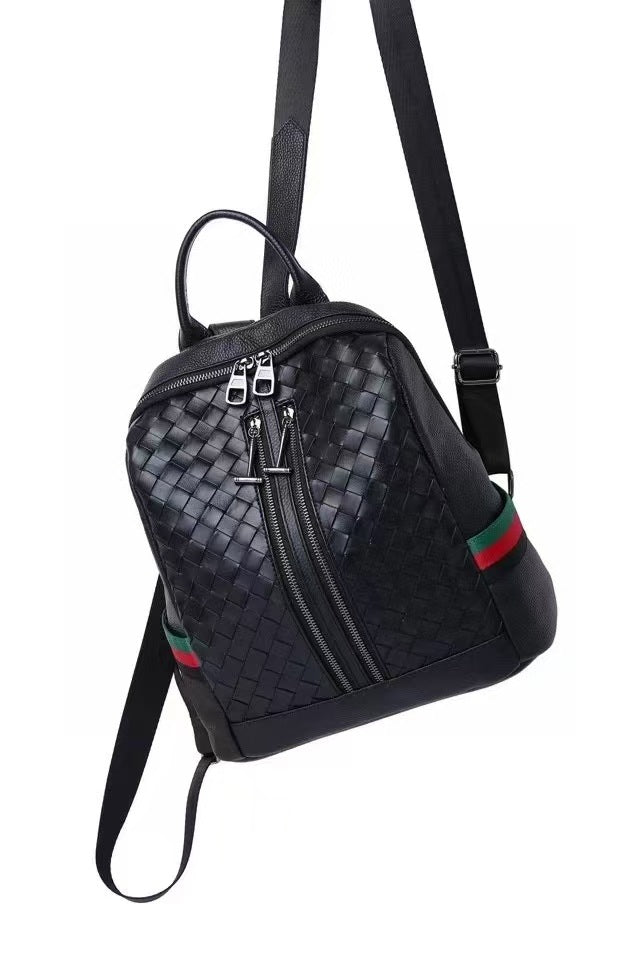 Women's Versatile Korean Style Top Layer Cattlehide Backpacks