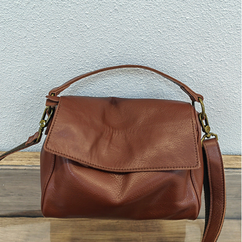Women's Leather First Layer Cowhide Soft Retro Handbags