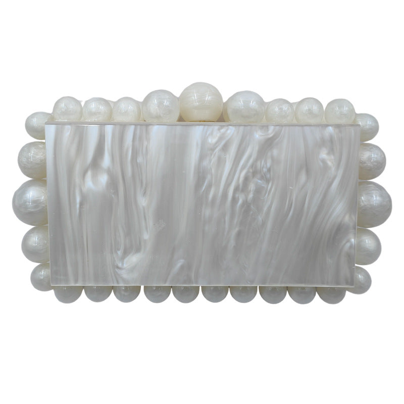 Women's Marbling Acrylic Candy Color Beads One Crossbody Bags