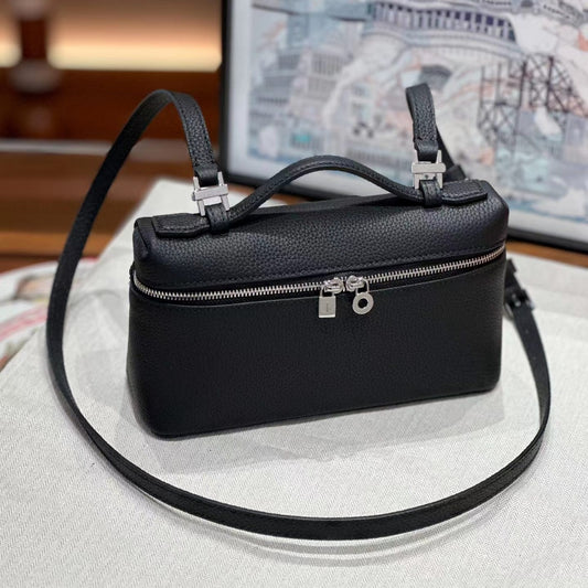 Women's Genuine Leather Lunch Box Kelly Lychee Pattern Shoulder Bags