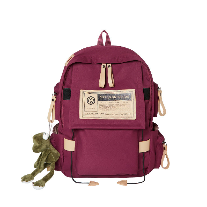 Junior High Fashion Light Canvas Large Backpacks