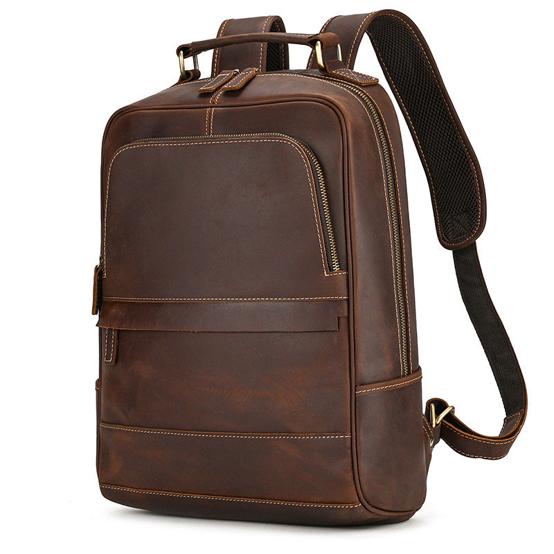 Men's Retro Leather Crazy Horse Large Capacity Bags