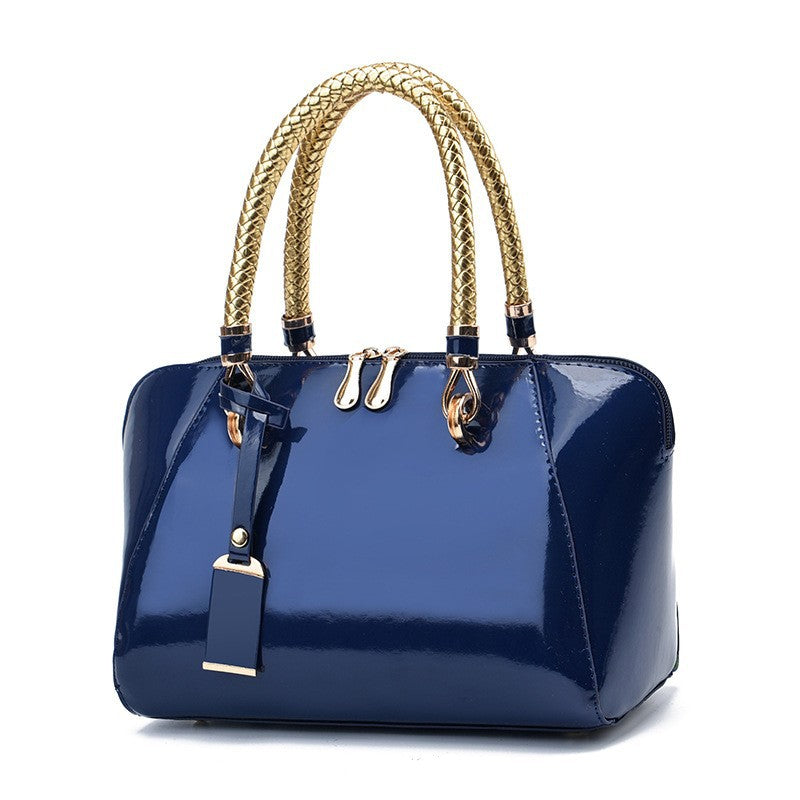 Women's High-grade Large Capacity Summer Shining Leather Handbags