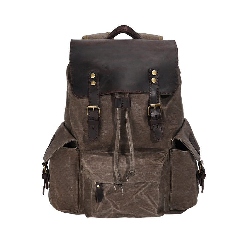 Retro Waxed Canvas Sport Climbing Crazy Backpacks