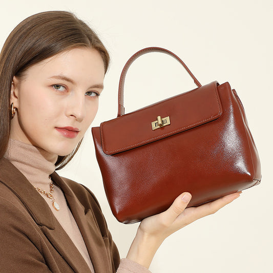 Women's Genuine Leather Advanced Texture Fashion Commuter Crossbody Bags