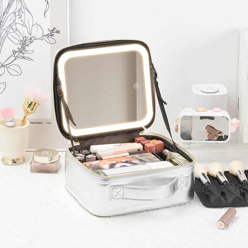 Mirror With Light Makeup Fixing Artist Cosmetic Cases