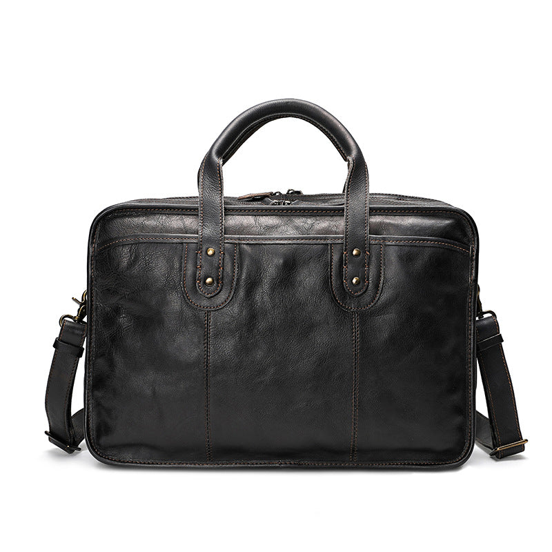 Men's Handmade Genuine Leather Large Capacity Function Men's Briefcases