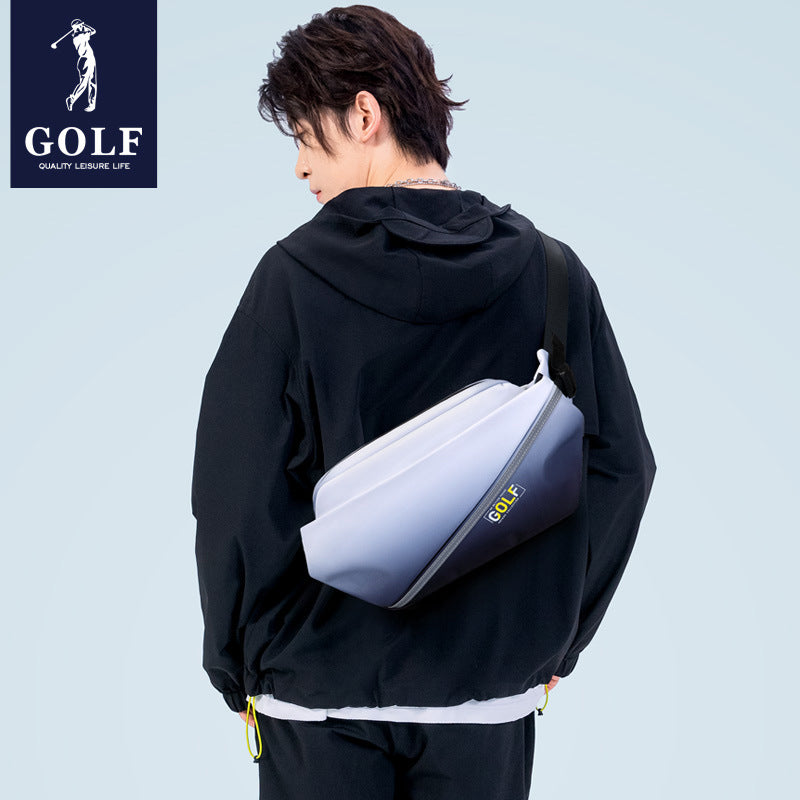 Men's Golf Fashion Color Contrast Gradient Waterproof Men's Chest Bags