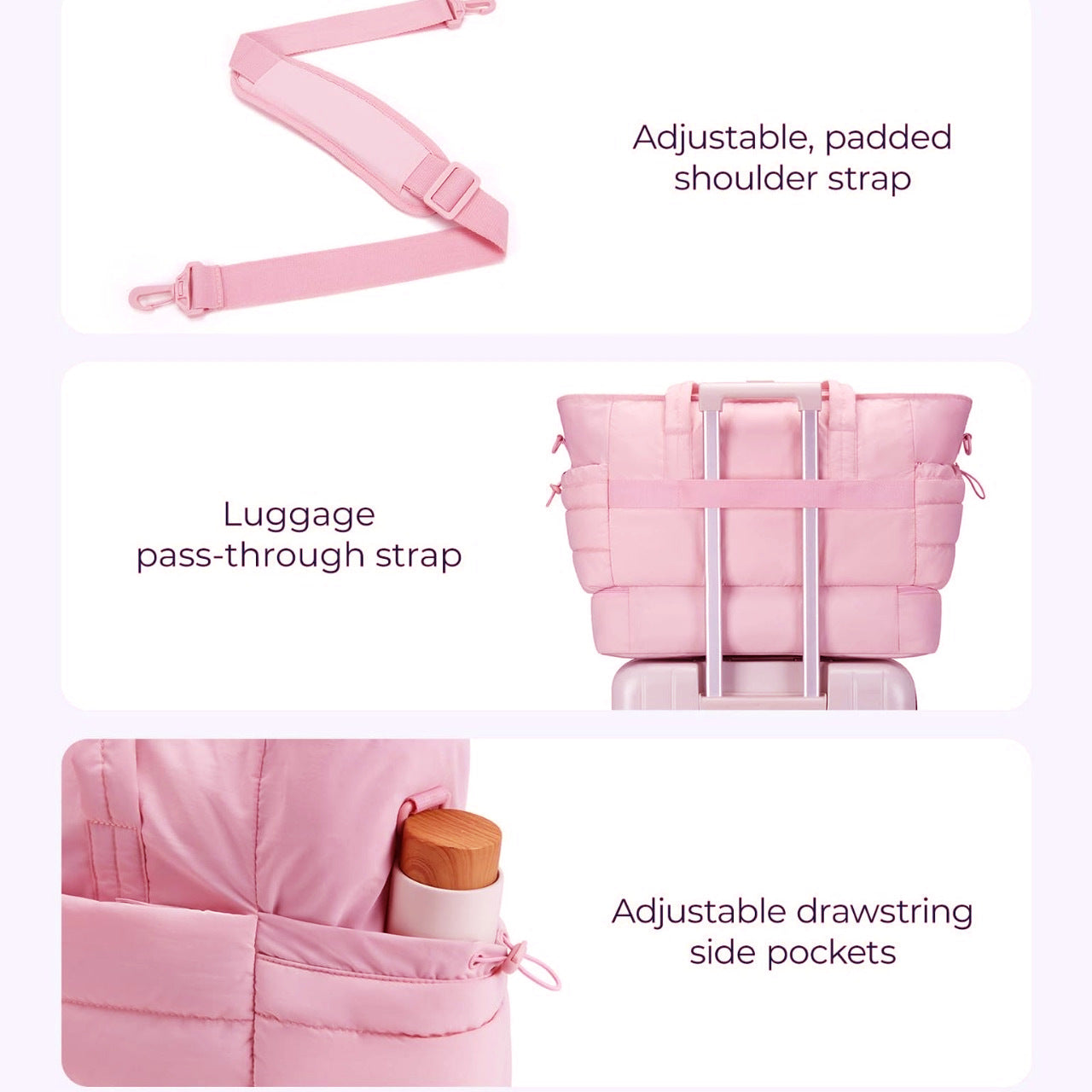 Women's Pretty Stylish Double Lightweight Fluffy Travel Bags