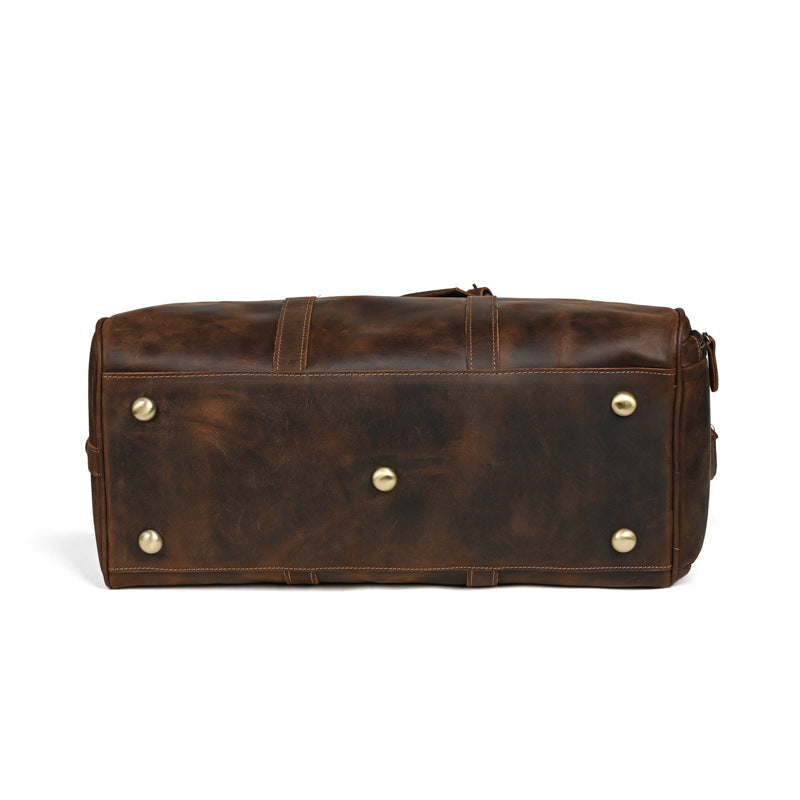Men's Crazy Horse Leather Traveling Genuine Large Travel Bags