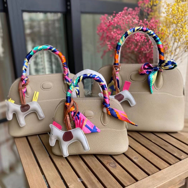 Classic Genuine Leather Bowling Fashion Shell Bags