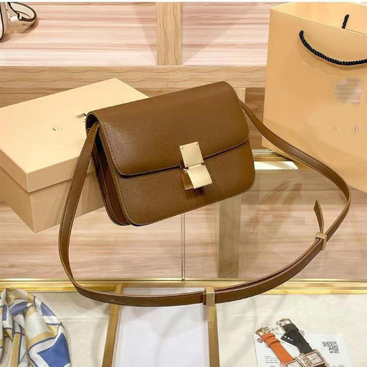 Women's Genuine Leather High Sense One Small Square Bags