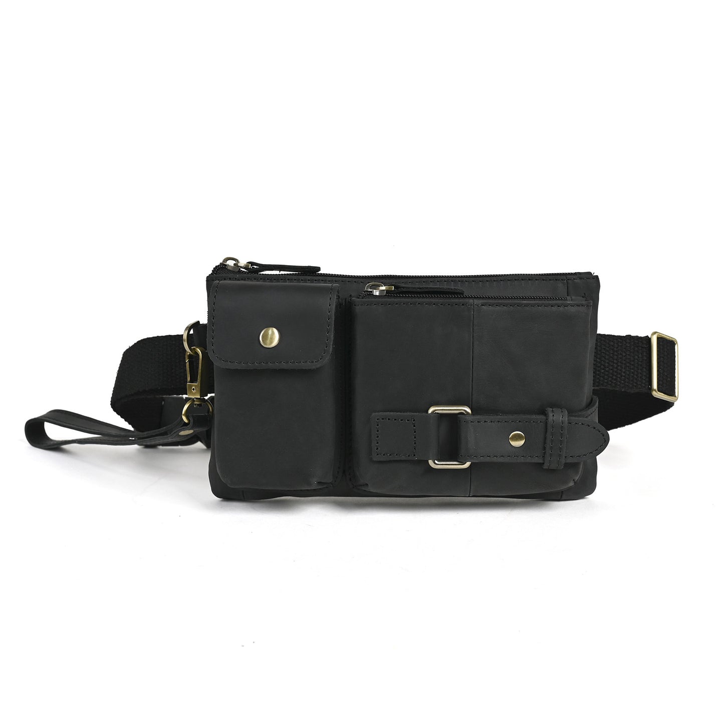 Men's First Layer Vegetable Tanned Leather Cowhide Trendy Men's Chest Bags
