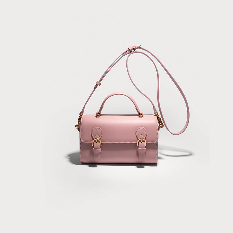 Genuine Leather Design College Style Postman Small Square Bags