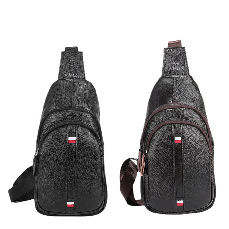 Men's Stylish Versatile Cattle Leather Korean Men's Chest Bags