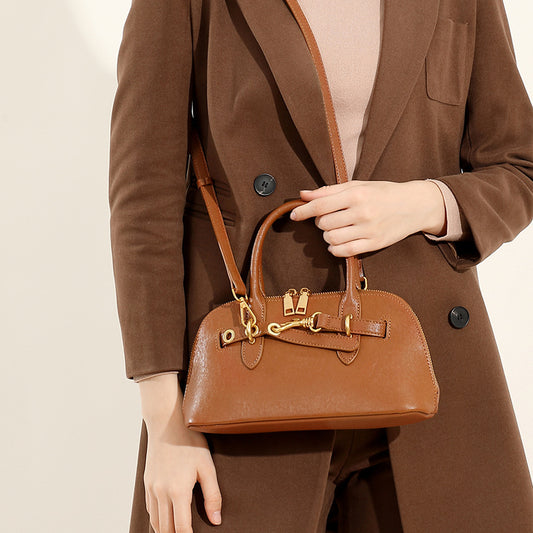 Women's Niche High Sense Genuine Leather Portable Shell Crossbody Bags