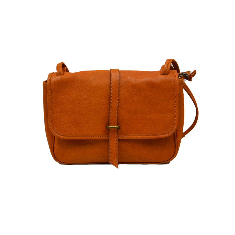 Women's Layer Vegetable Tanning Leather Niche Retro Commuter Crossbody Bags