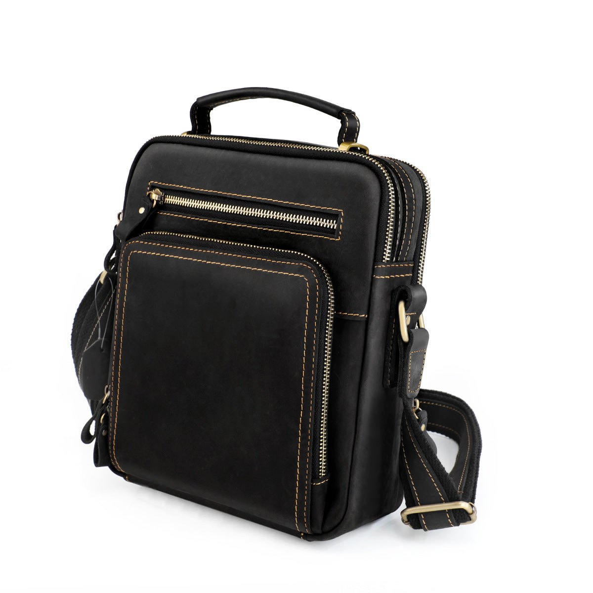 Men's Retro Crazy Horse Leather Mobile Men's Shoulder Bags