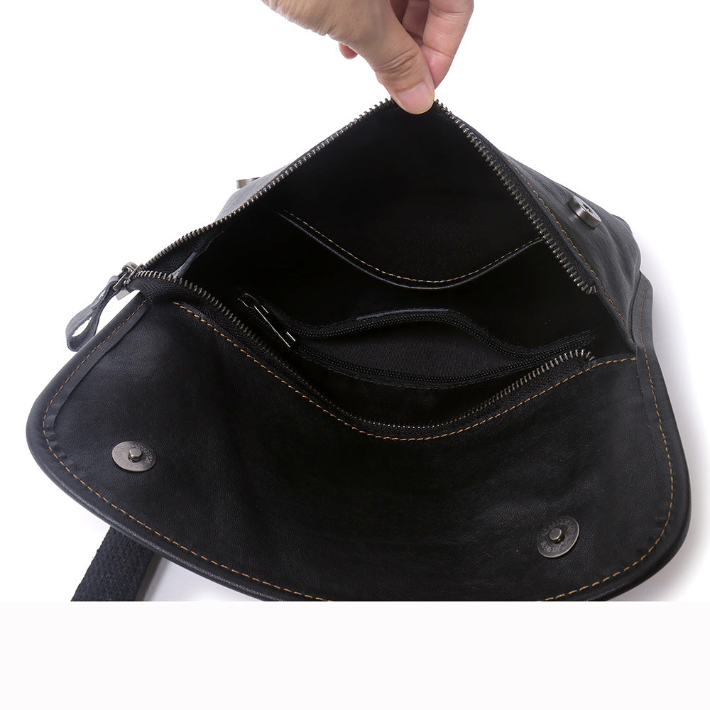 Men's Fashion Horizontal Tiger Head Vegetable Tanned Men's Messenger Bags