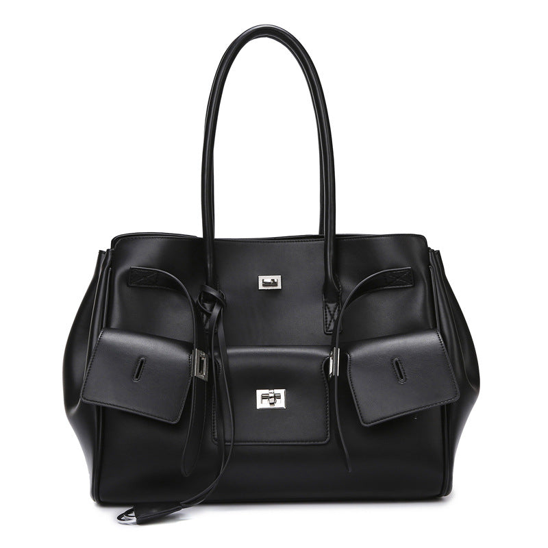 Women's Fashionable Large Capacity High-grade Simple Textured Tote Bags