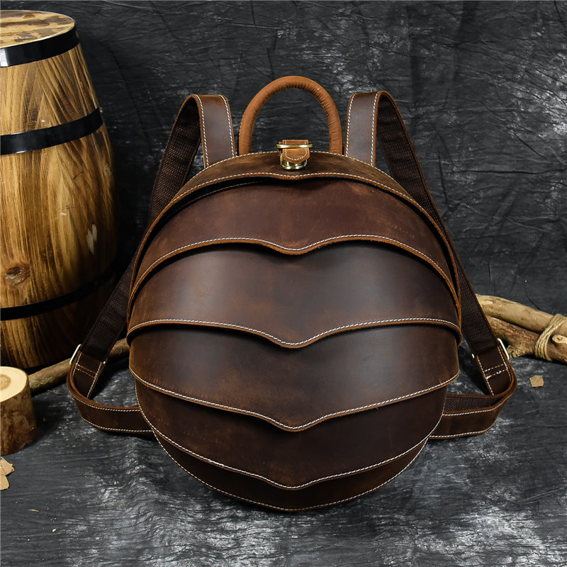 Women's & Men's & Retro Genuine Leather Creative Personalized Backpacks