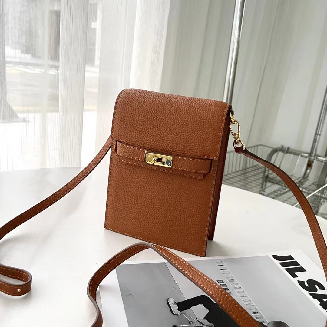 Fashion Genuine Leather Female Kelly Vertical Light Phone Bags