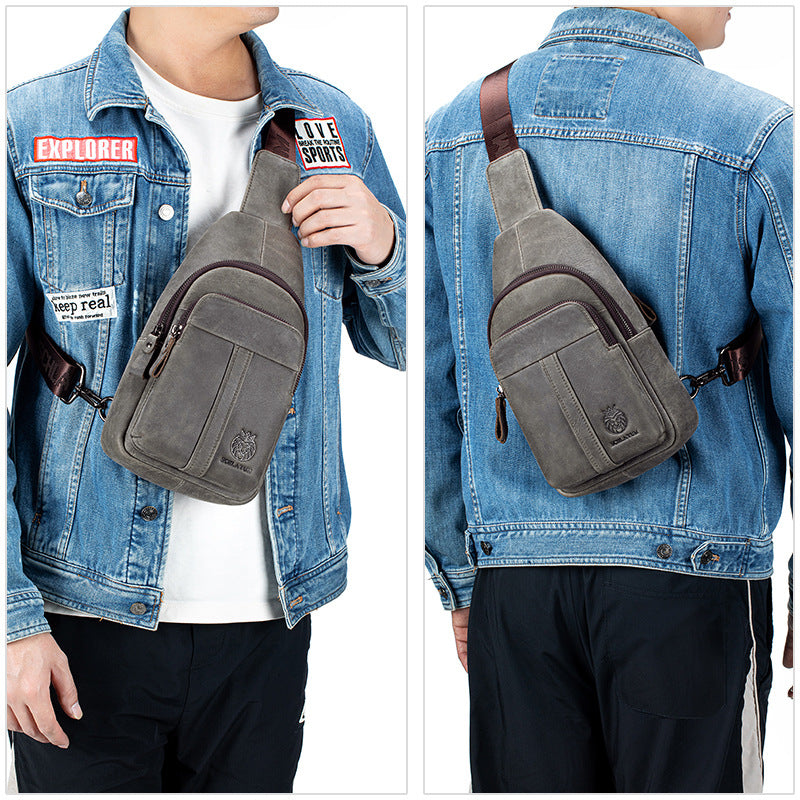 Men's Genuine Leather Retro First Layer Cowhide Shoulder Bags