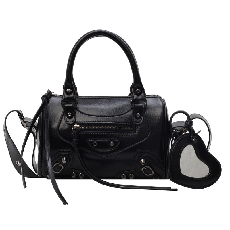 Women's High-grade Rivet Hot Style Textured Boston Bags