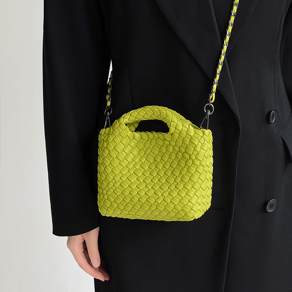 Women's Hand-woven Vegetable Basket Portable Chain Small Square Bags