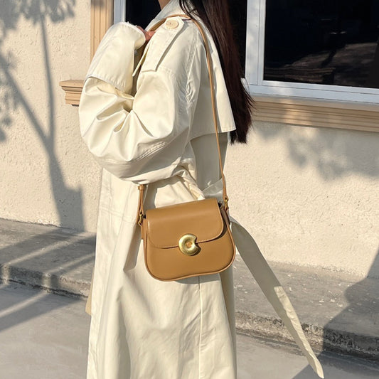 Women's High-grade Leather Underarm Design Cowhide Small Square Bags