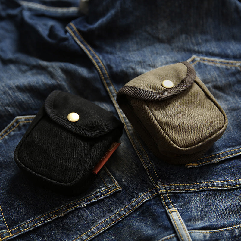 Men's Vintage Oil Wax Canvas Cigarette For Men's Waist Packs