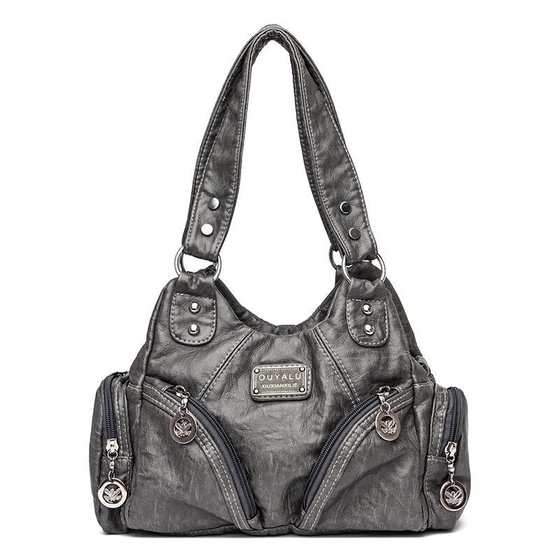 Women's Vintage Genuine Leather Motorcycle Trendy Quality Handbags
