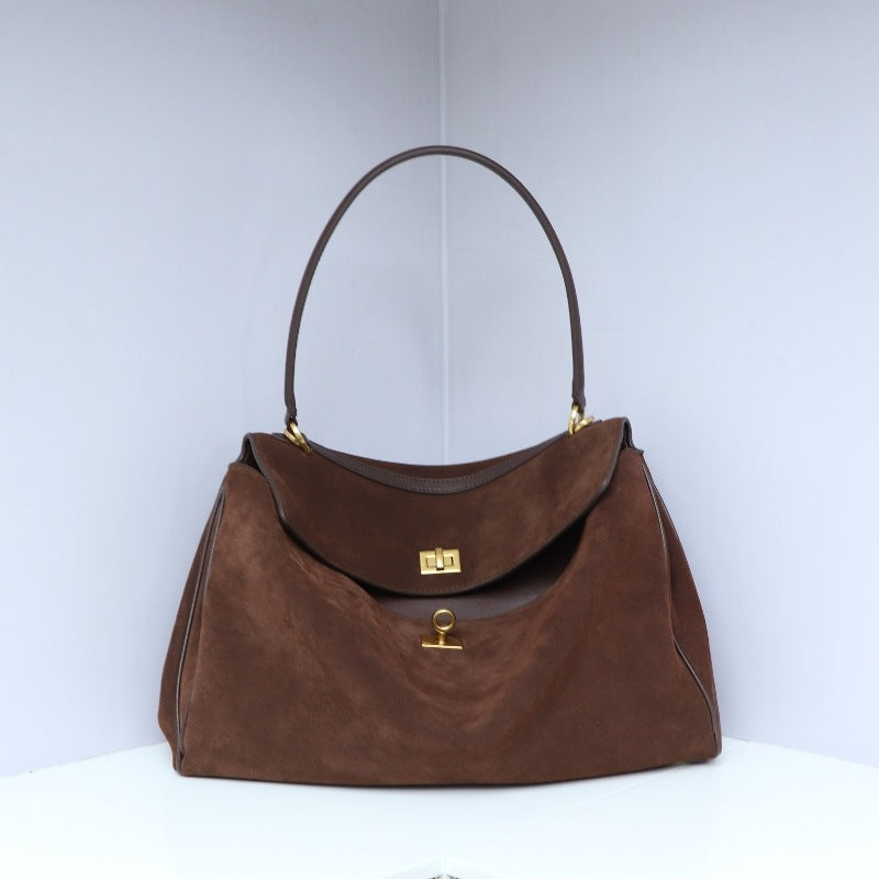Women's Matte Leather High-grade Soft Suede Kelly Tote Bags